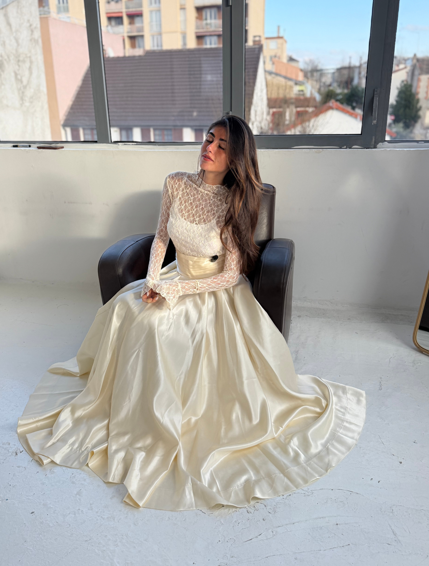 Jupe Longue Évasée - Jaune Pastel