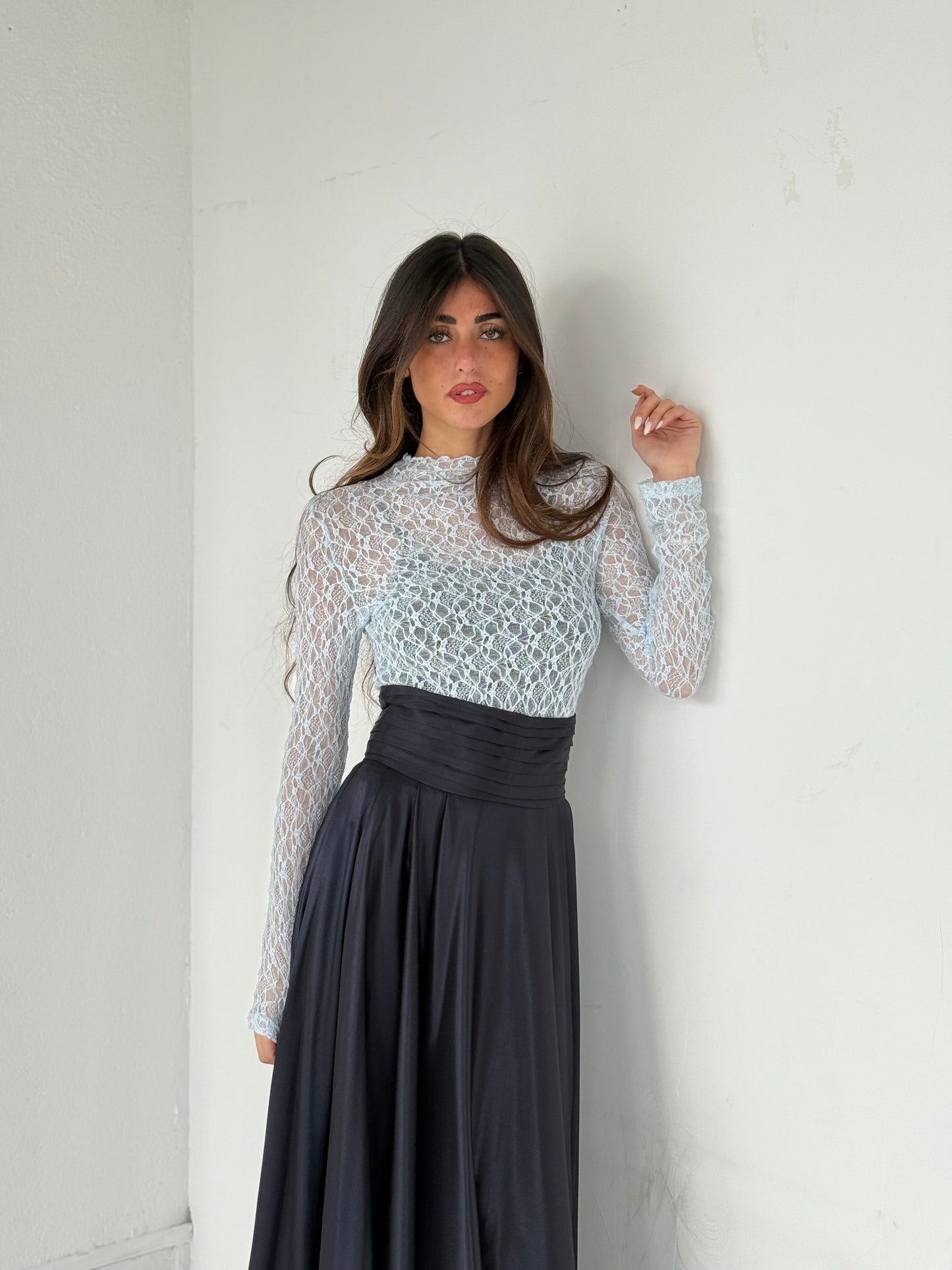 Haut en dentelle Bleu