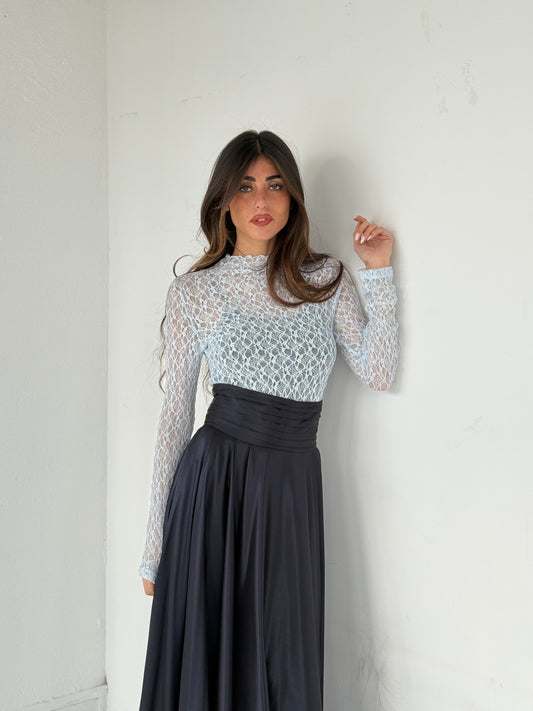 Haut en dentelle Bleu