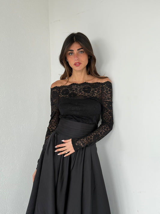 Chemisier dentelle noire