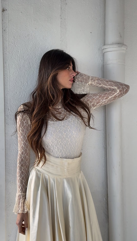 Haut en dentelle Jaune