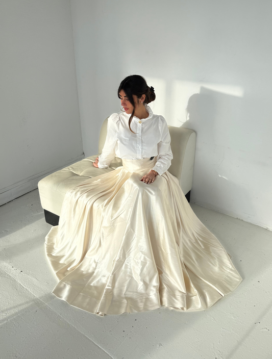 Jupe Longue Évasée - Doré scintillante