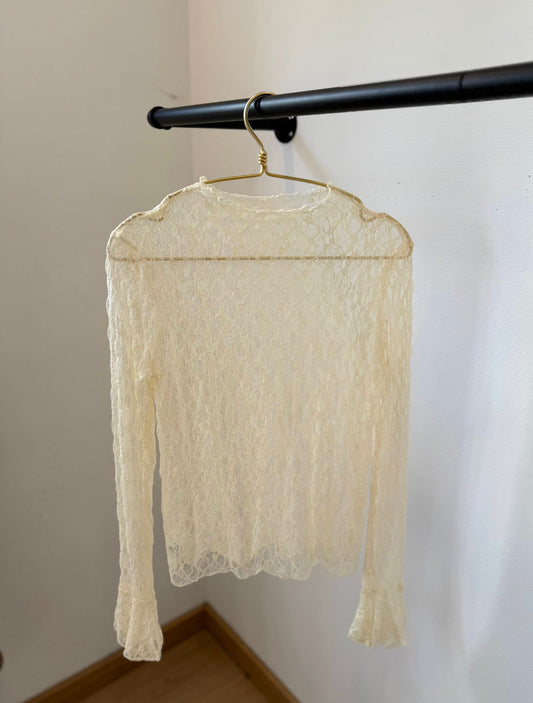 Haut en dentelle Jaune