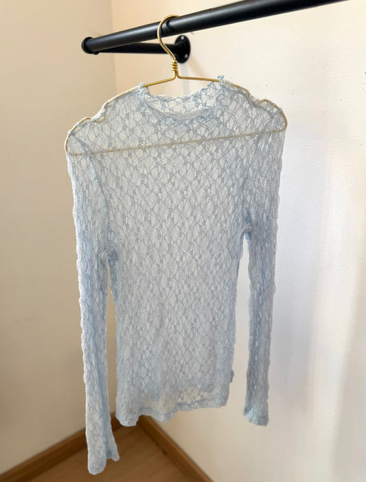 Haut en dentelle Bleu